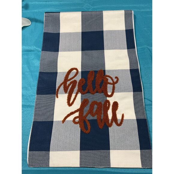 Kirklands Hello Fall Buffalo Check Table Runner Set of 2 - Picture 9 of 11